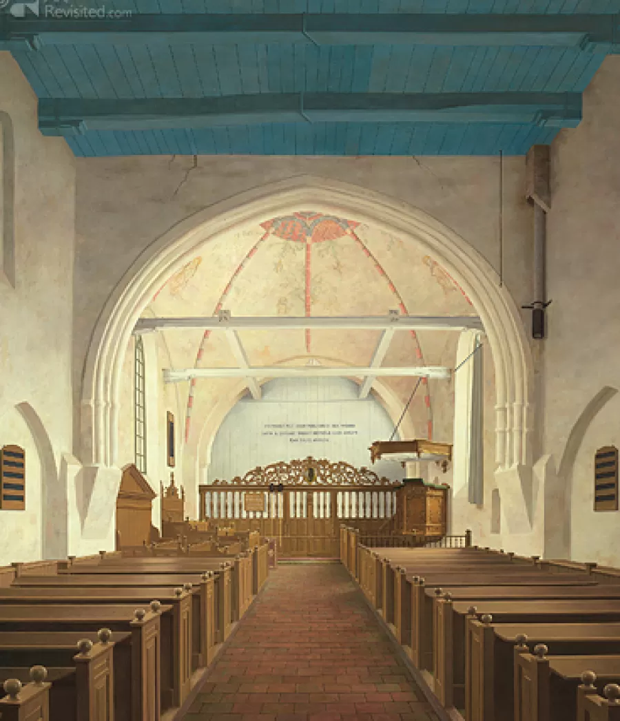 Art Revisited De Andreaskerk in Westeremden (13e eeuw), voor de restauratie | Giclées