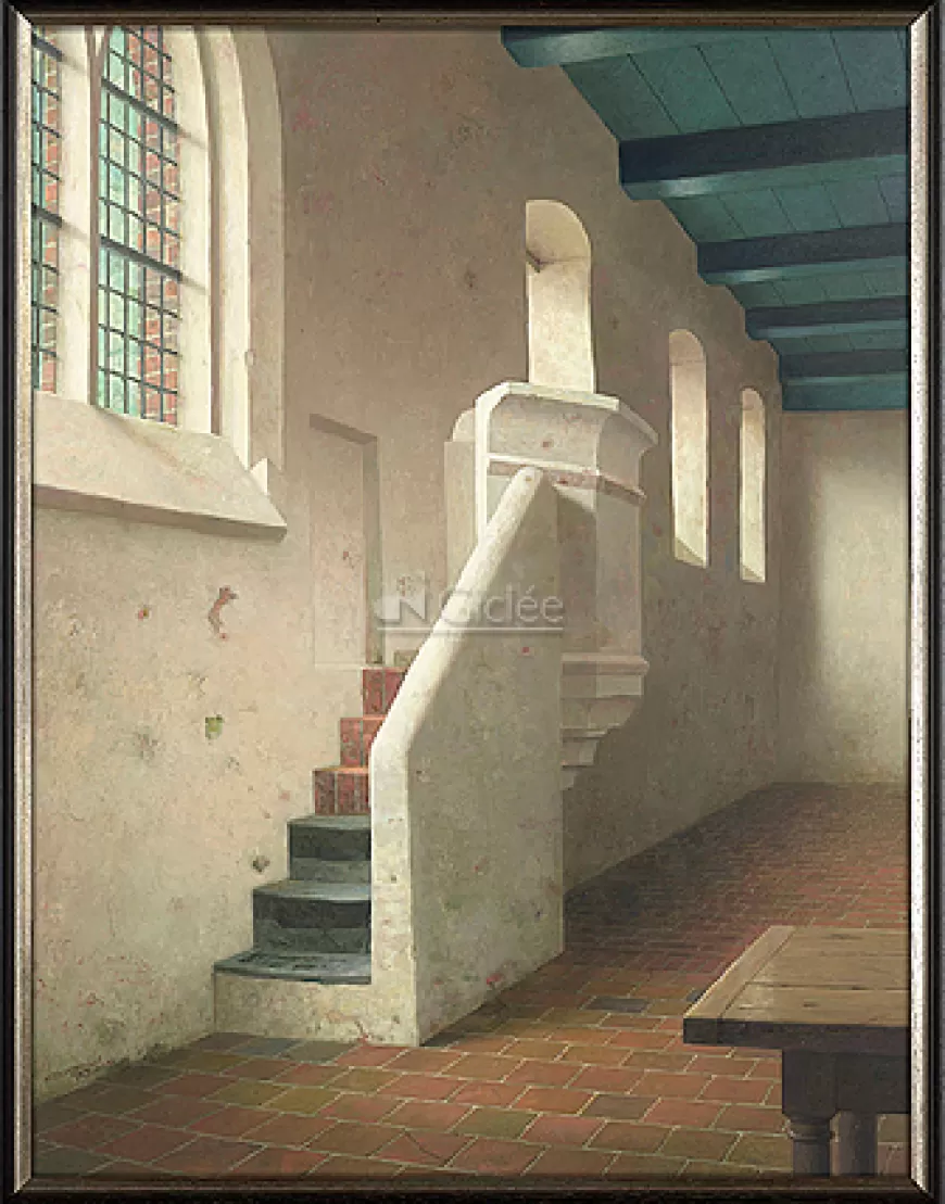 De 13e eeuwse stenen preekstoel in de kerk van Fransum^Art Revisited Flash Sale