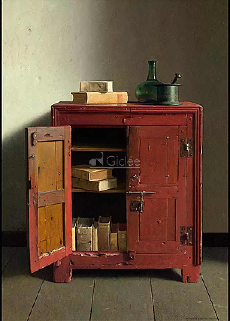 Rode kast met boeken^Art Revisited Clearance