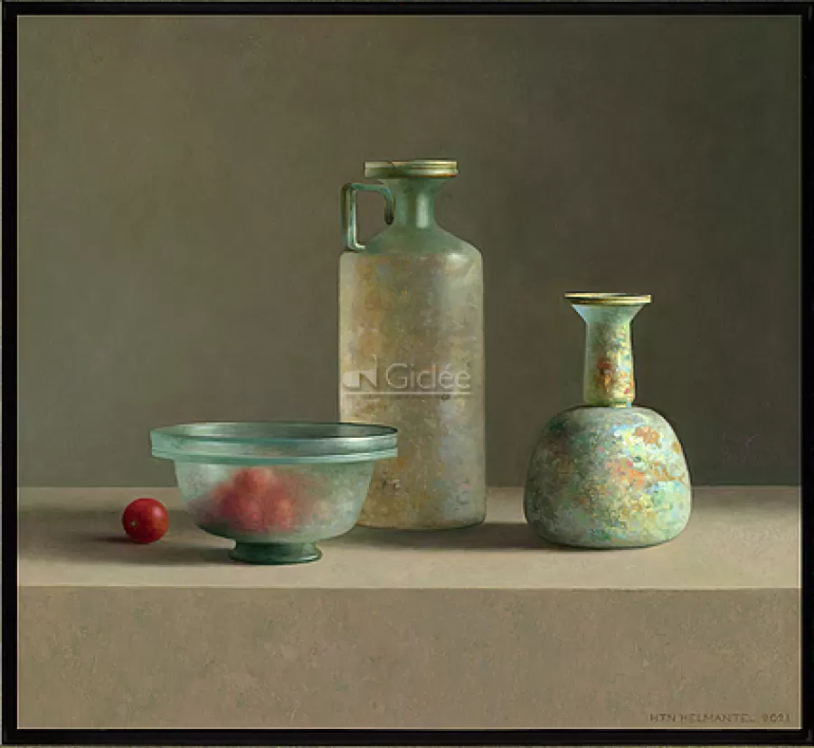 Art Revisited Romeins glas met tomaatjes | Giclées