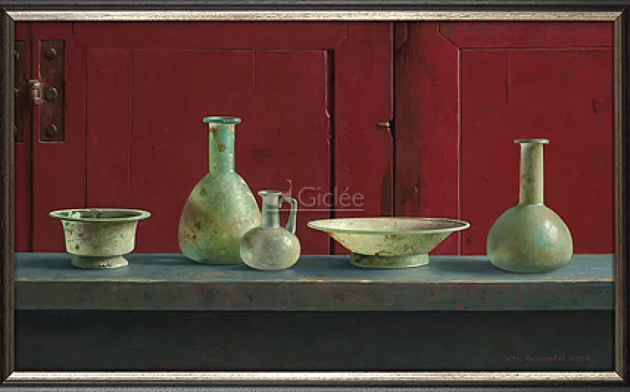 Art Revisited Romeins glas voor rode kast | Koelkastmagneten